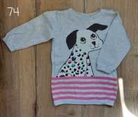 Sweter dla dziewczynki z pieskiem rozmiar 74