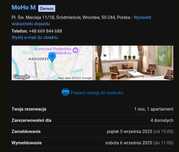 Nocleg w apartamencie we Wrocławiu 5-6 września 2025 dla 4 osób