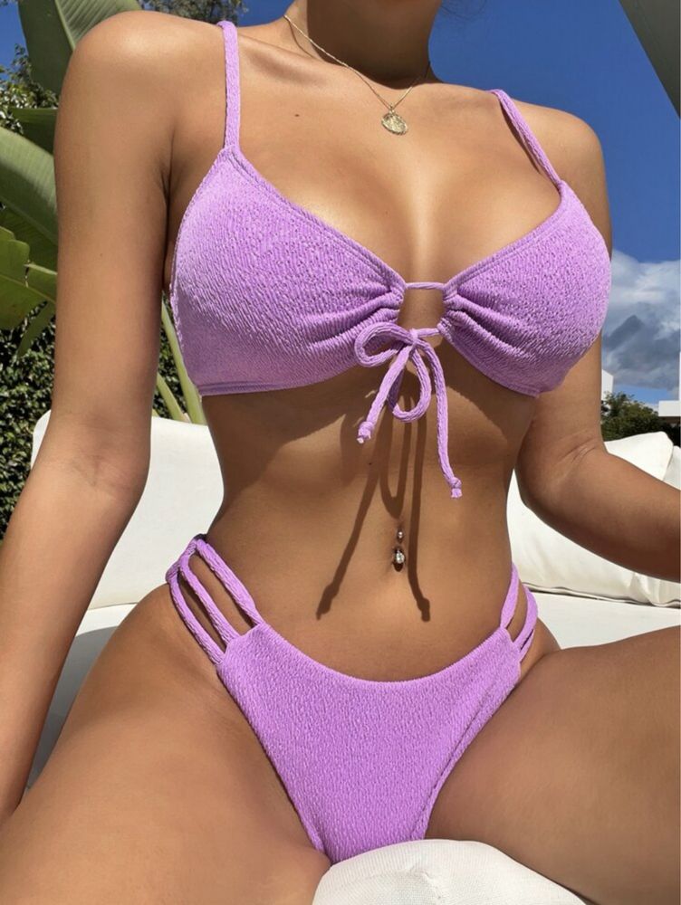 Bikini shein nowe fioletowe liliowe XL wrzosowe nowe