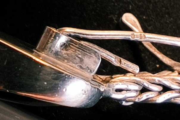 Srebro Bursztyn Piękna Duża Srebrna  Brosza z Bursztynem Antyk Secesja