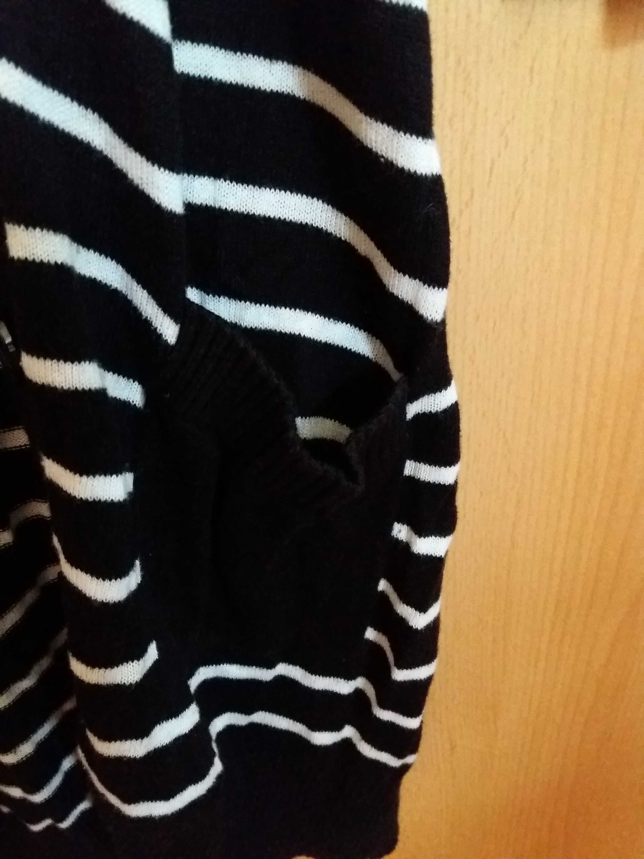 Czarno-biały sweterek narzutka kardigan House 38 M