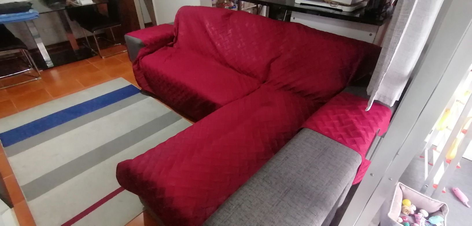 Vendo capa sofá 3 lugares com chaise long