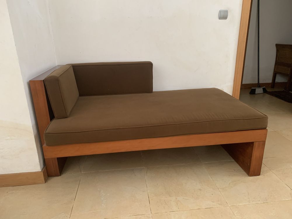 Chaise longue mogno poltrona comprida