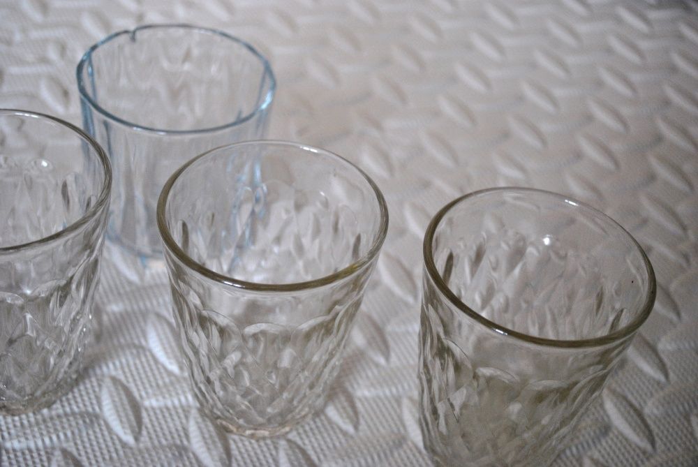 Набор стаканов граненные 4 шт+1 шт тяжелые прочные стекло