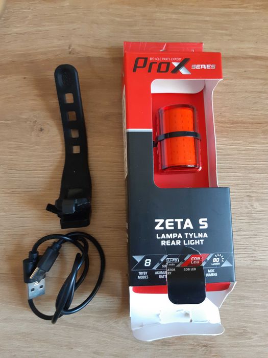 Lampka rowerowa tylna PROX Zeta S 80lm USB NOWA