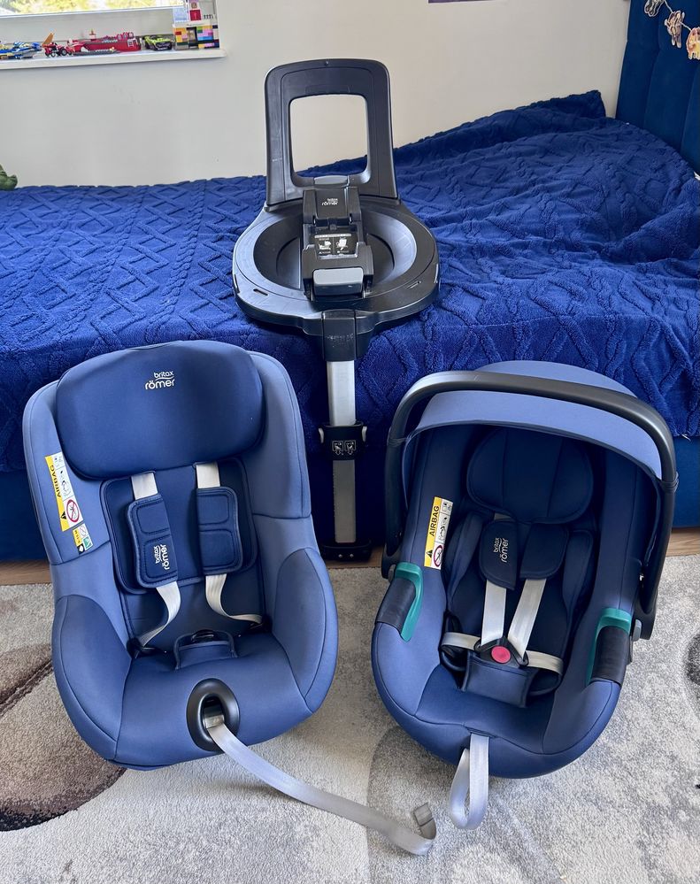 Zestaw fotelików britax romer z bazą