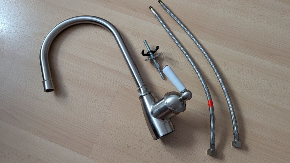 Bateria kuchenna IKEA stojąca retro stal szczotkowana inox
