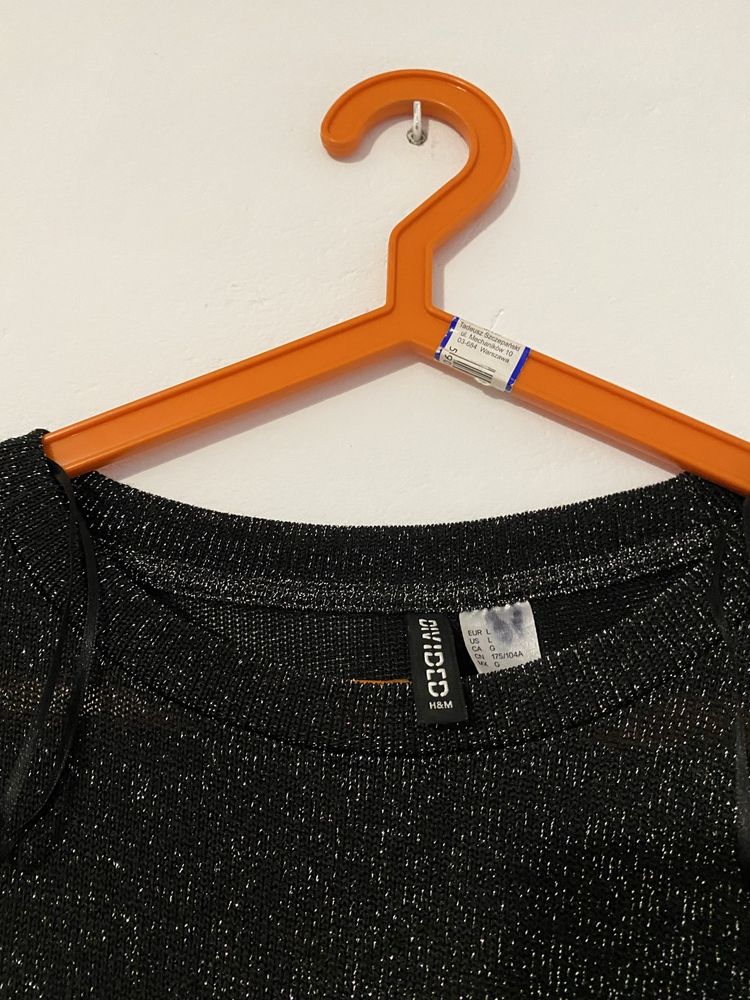 Sweter H&M ze srebrną nitką