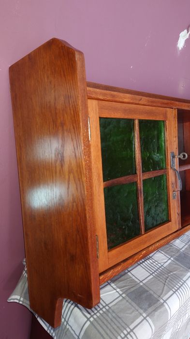 Stara witryna  półka stylowa wisząca dąb