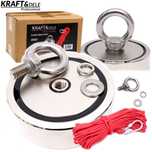 KRAFT&DELE Magnes Neodymowy Uchwyt 350kg Do Poszukiwań + Lina KD10419