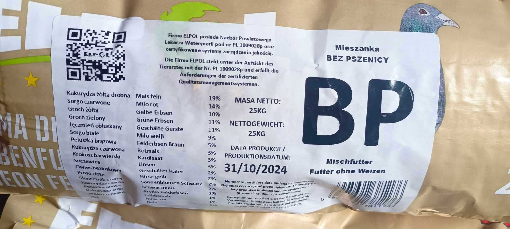 Karma dla gołębi BP bez pszenicy