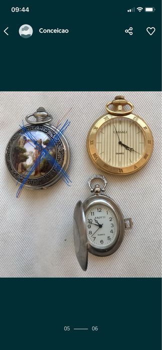 16 relógios de bolso todos Quartz Byser Le Temps Linage Stevel Cassali Lorens Arotti entre outros