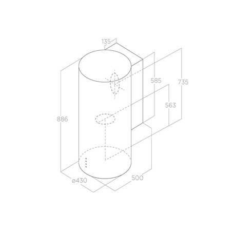 Okap rurowy ELICA TUBE PRO BL MAT/A/43