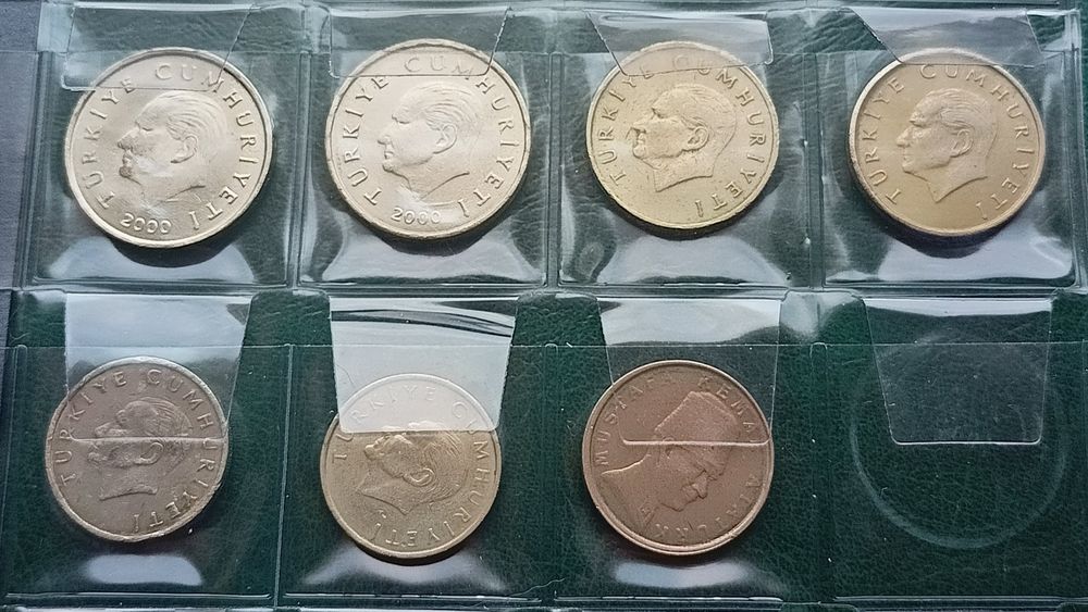 25 monet.  Francja, Belgia, Turcja