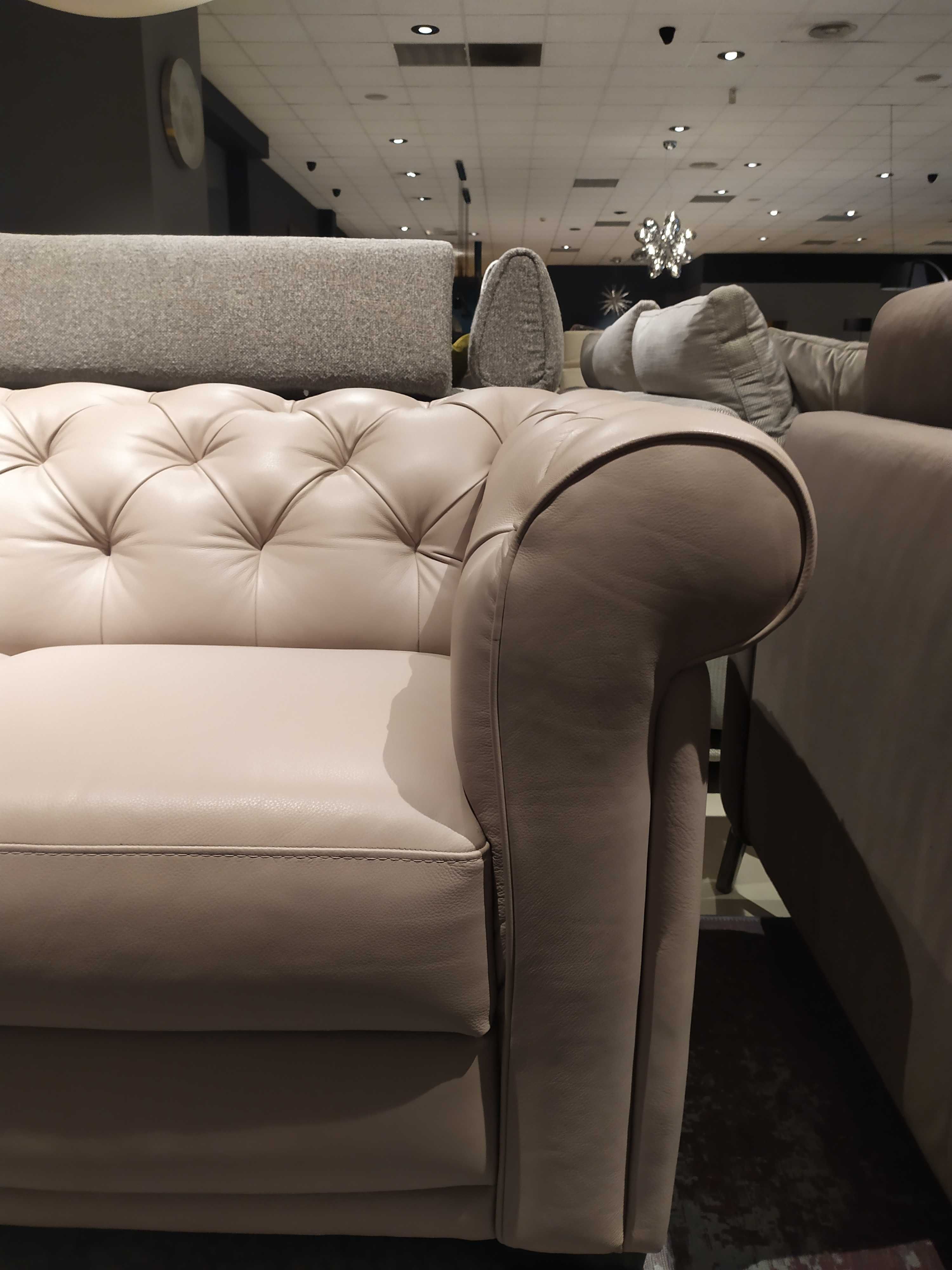 Sofa carisma plus fotel z włoskiej firmy Natuzzi, skóra naturalna