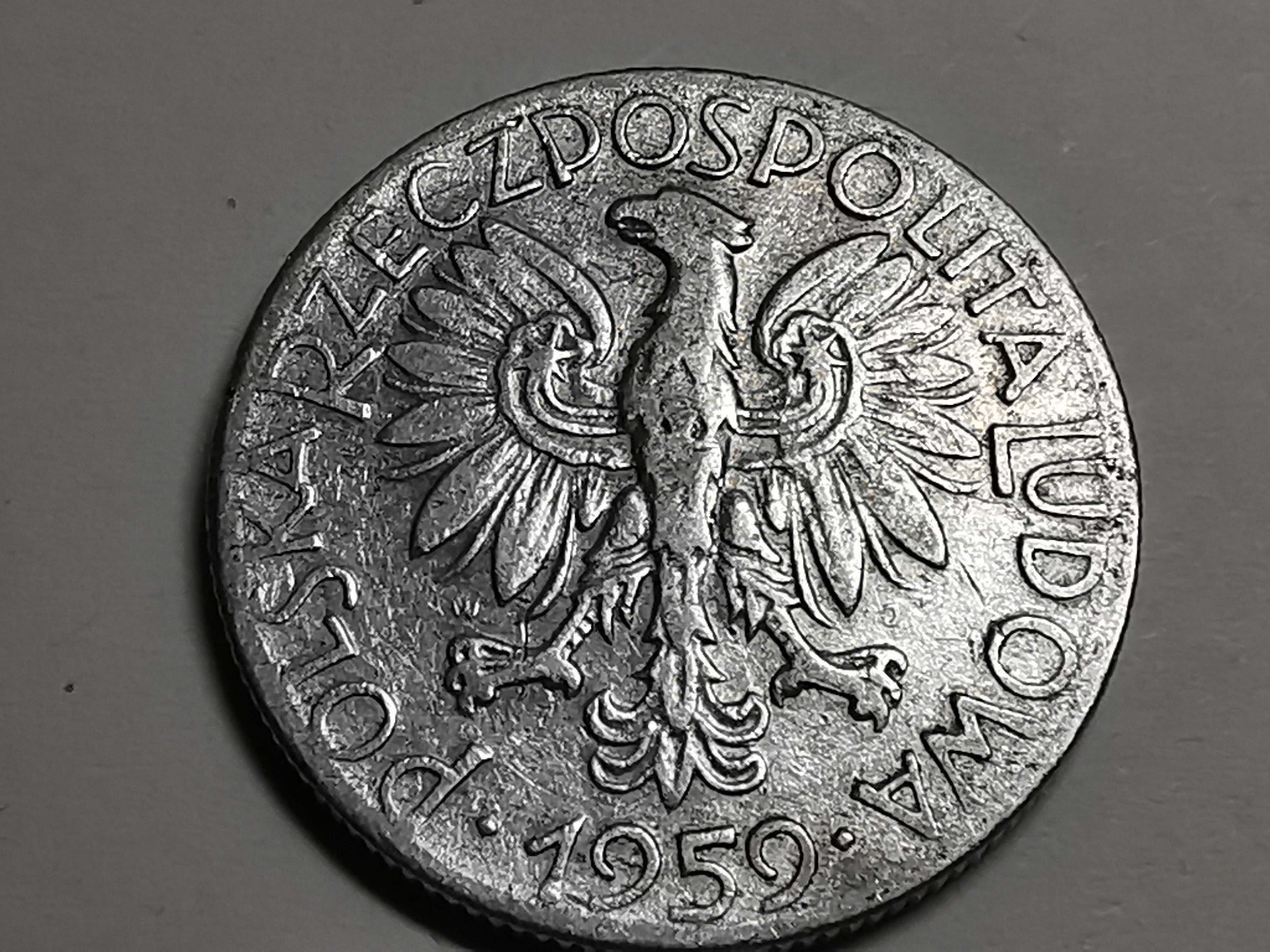 Moneta 5zł Rybak 1959r.
