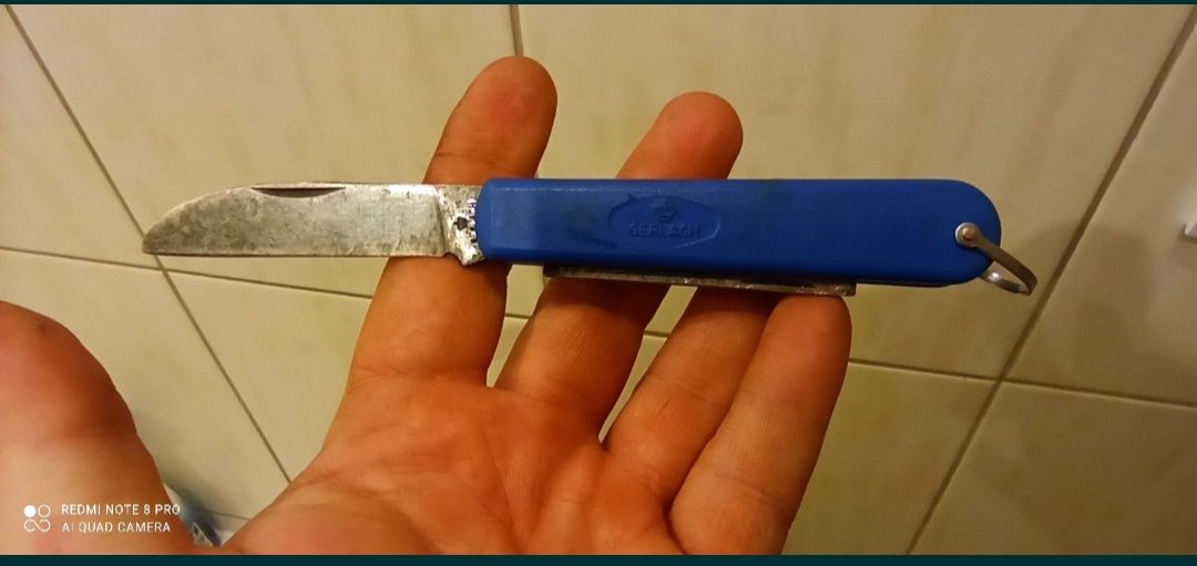 Nóż składany gerlach, wersja eksportowa, niebieskie okładki