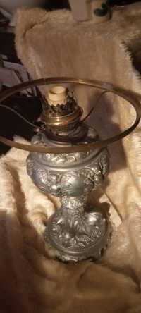 Stara kolekcjonerska lampa naftowa pięknie zdobiona Oryginał ANTYK