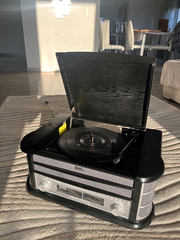 Gramofon vintage Dual-Stereo-Nostalgie-Komplettanlage czarny