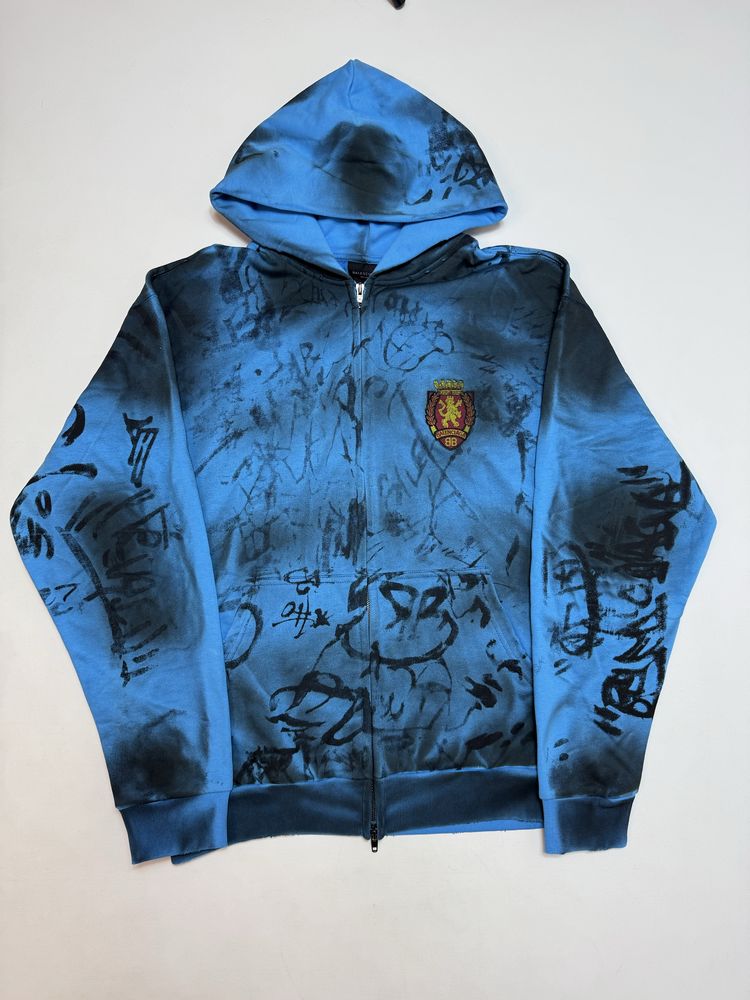 Зіп худі Balenciaga Graffiti Blue Skater Zip up S
