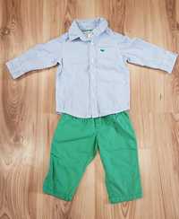 Zestaw elegancka koszula +  zielone spodnie r.68 święta