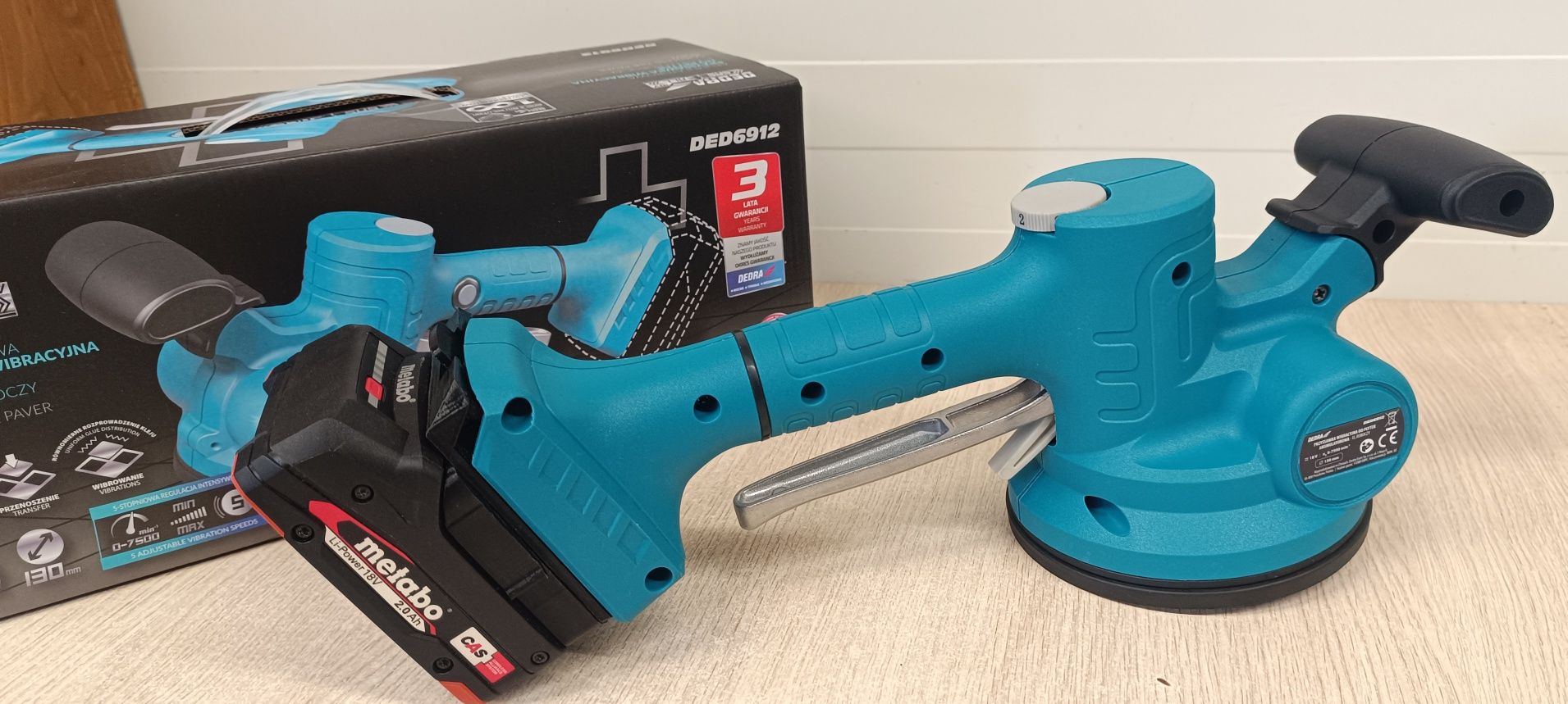 Przyssawka wibrator do płytek Dedra adapter DeWalt Makita Milwaukee