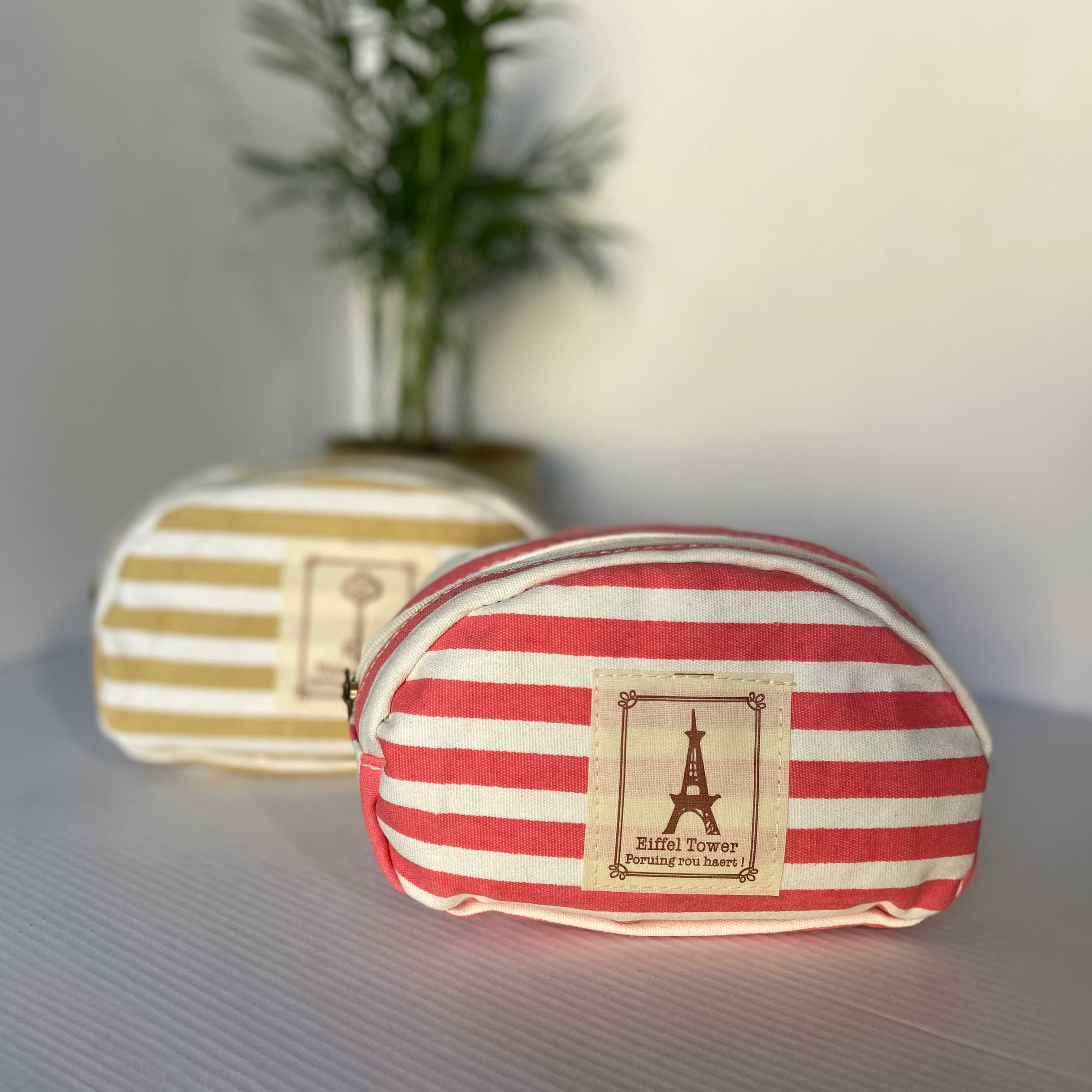 Bolsa nécessaire de algodão coral