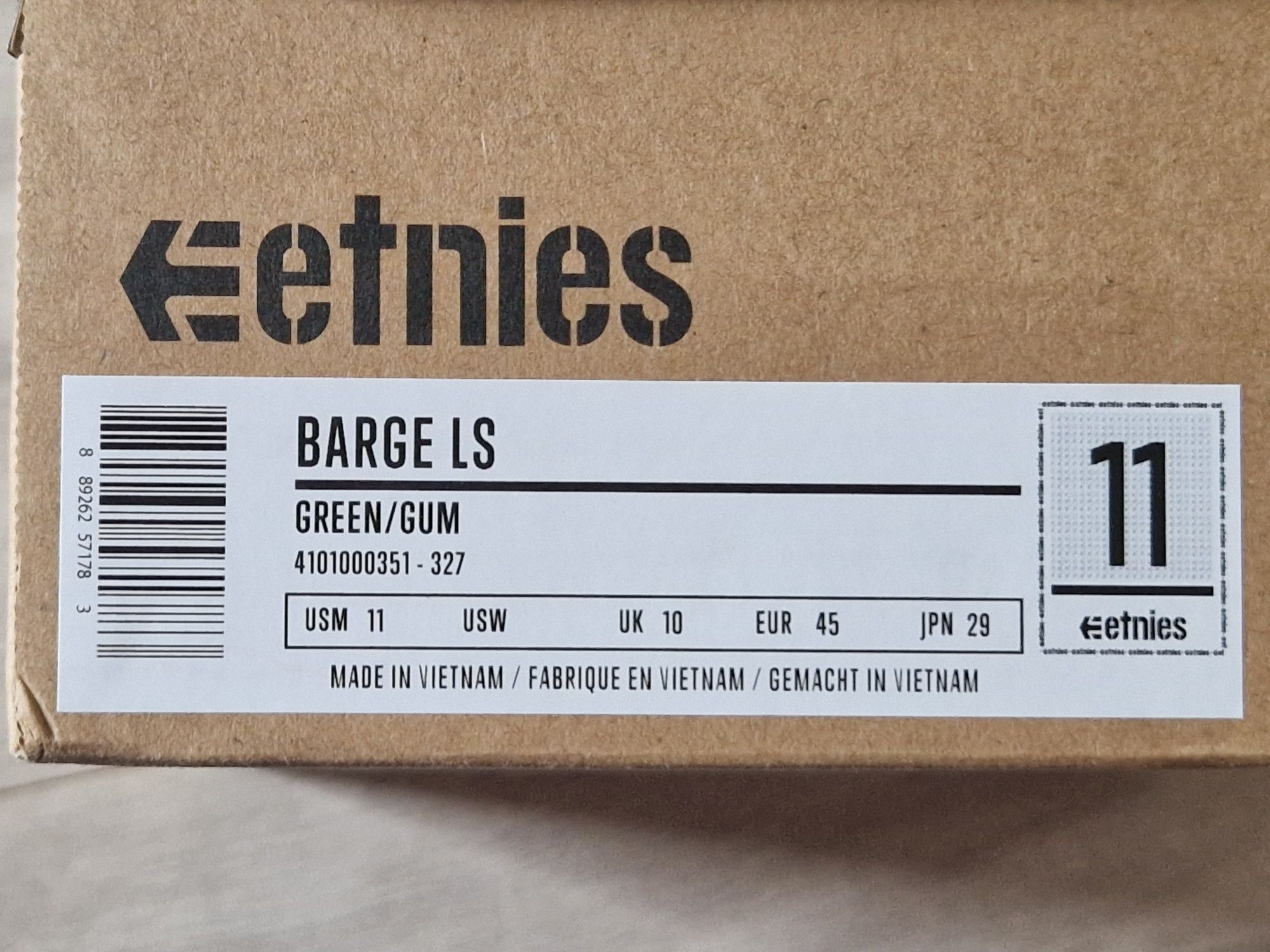 Nowe buty Etnies Barge LS green/gum roz. 45 29cm