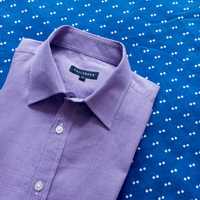 fioletowa wzorzysta męska koszula Wólczanka slim fit
