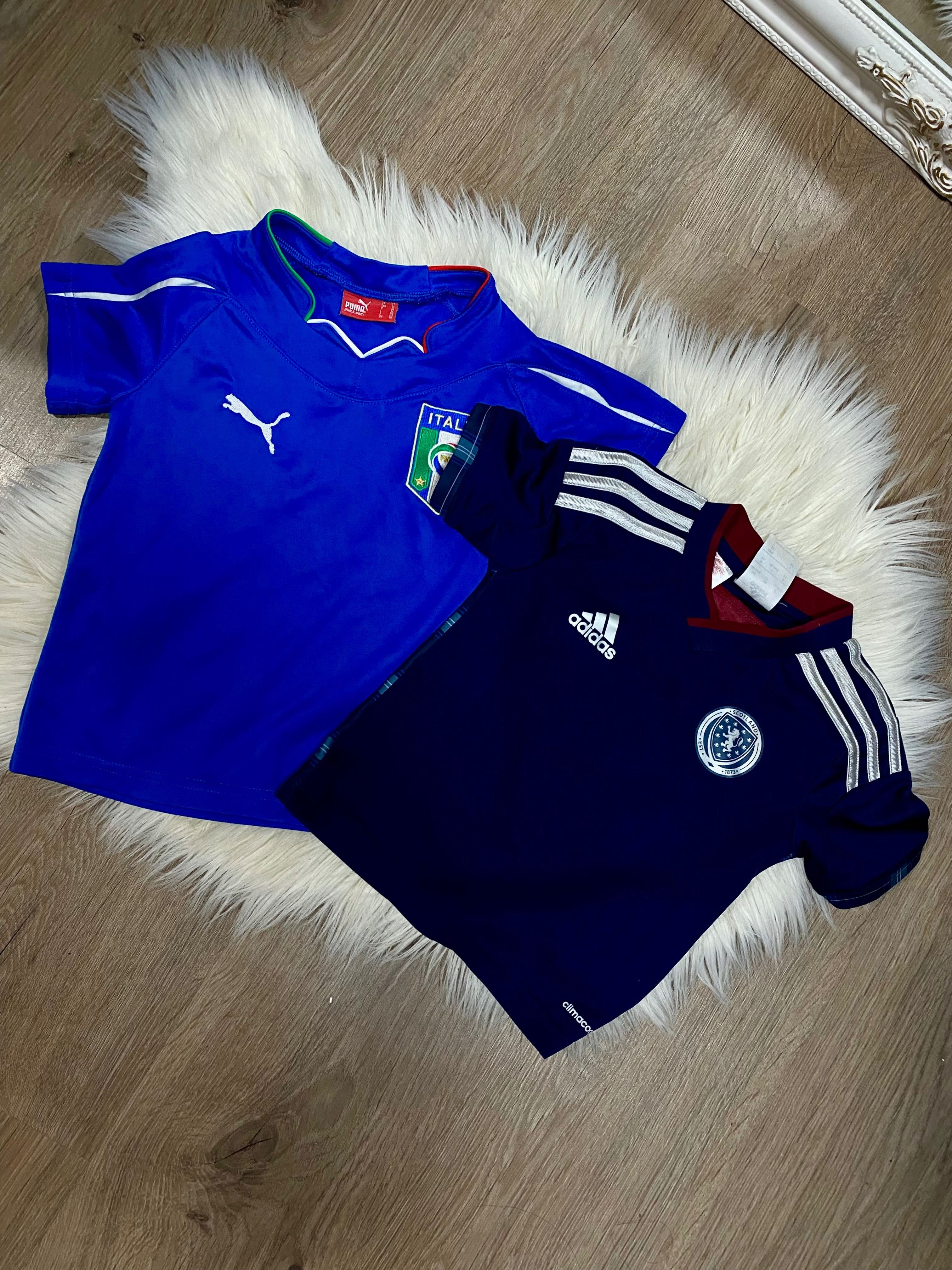 Дитячі спортивні футболки Puma Italia та Adidas Scotland
