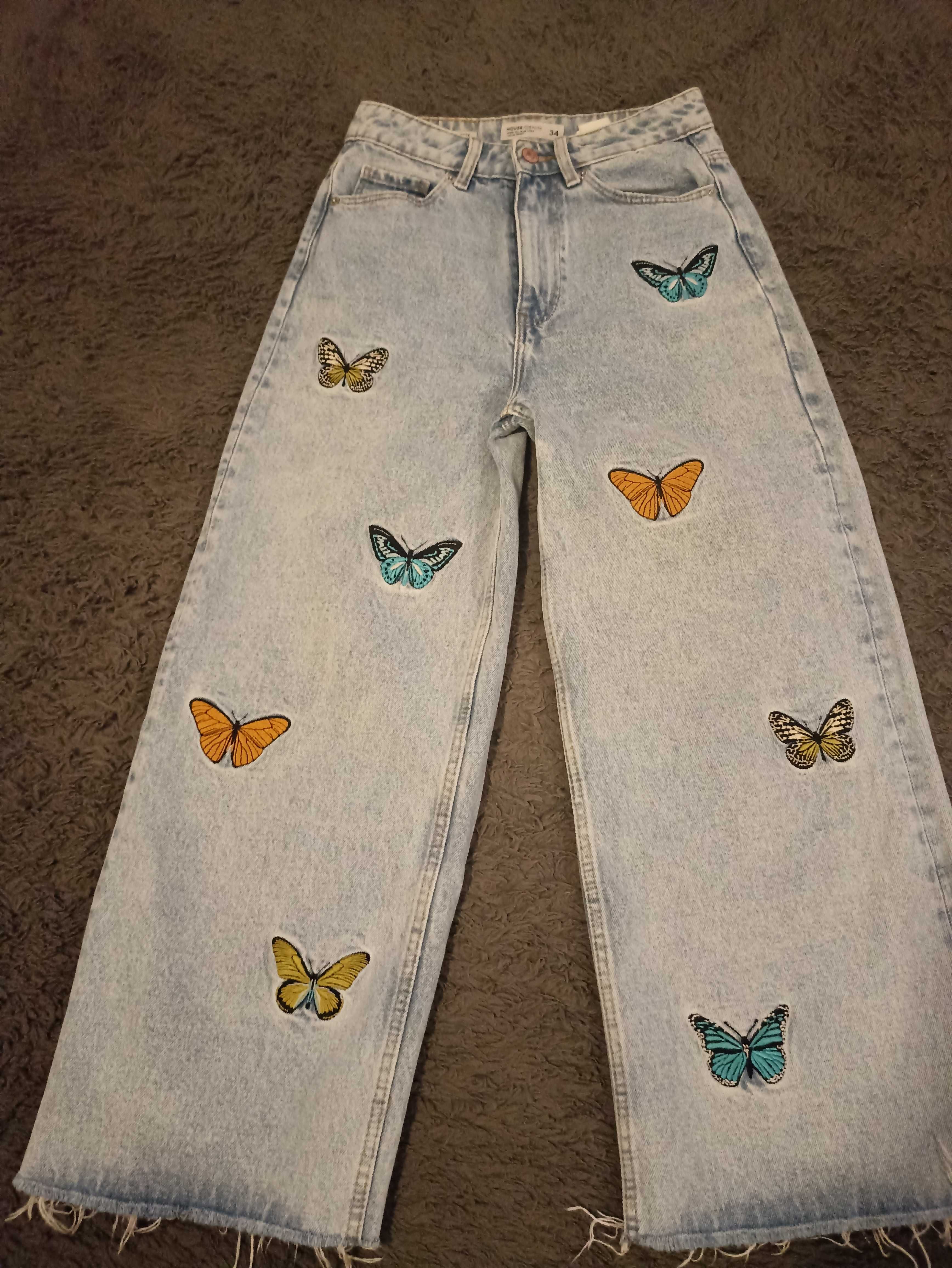 House Denim Spodnie damskie jeansy dzwony rozmiar 34