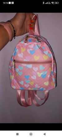 Plecak mini przedszkole wycieczka serduszka pink