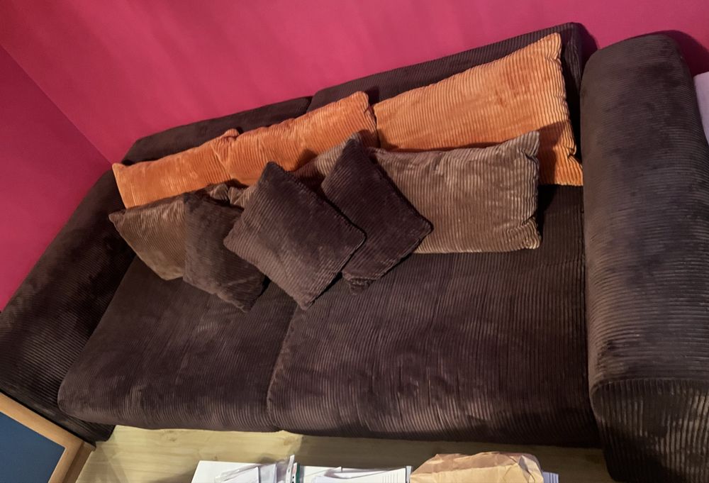 Kanapa rozkładana z funkcją spania sztruks