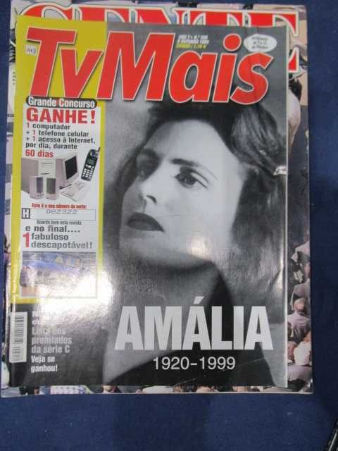 Revistas antigas e jornais  com Amália Rodrigues  funeral tv guia mais