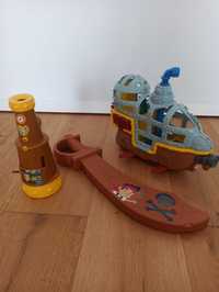 3 zabawki Piraci, Jake, miecz, Luneta i statek