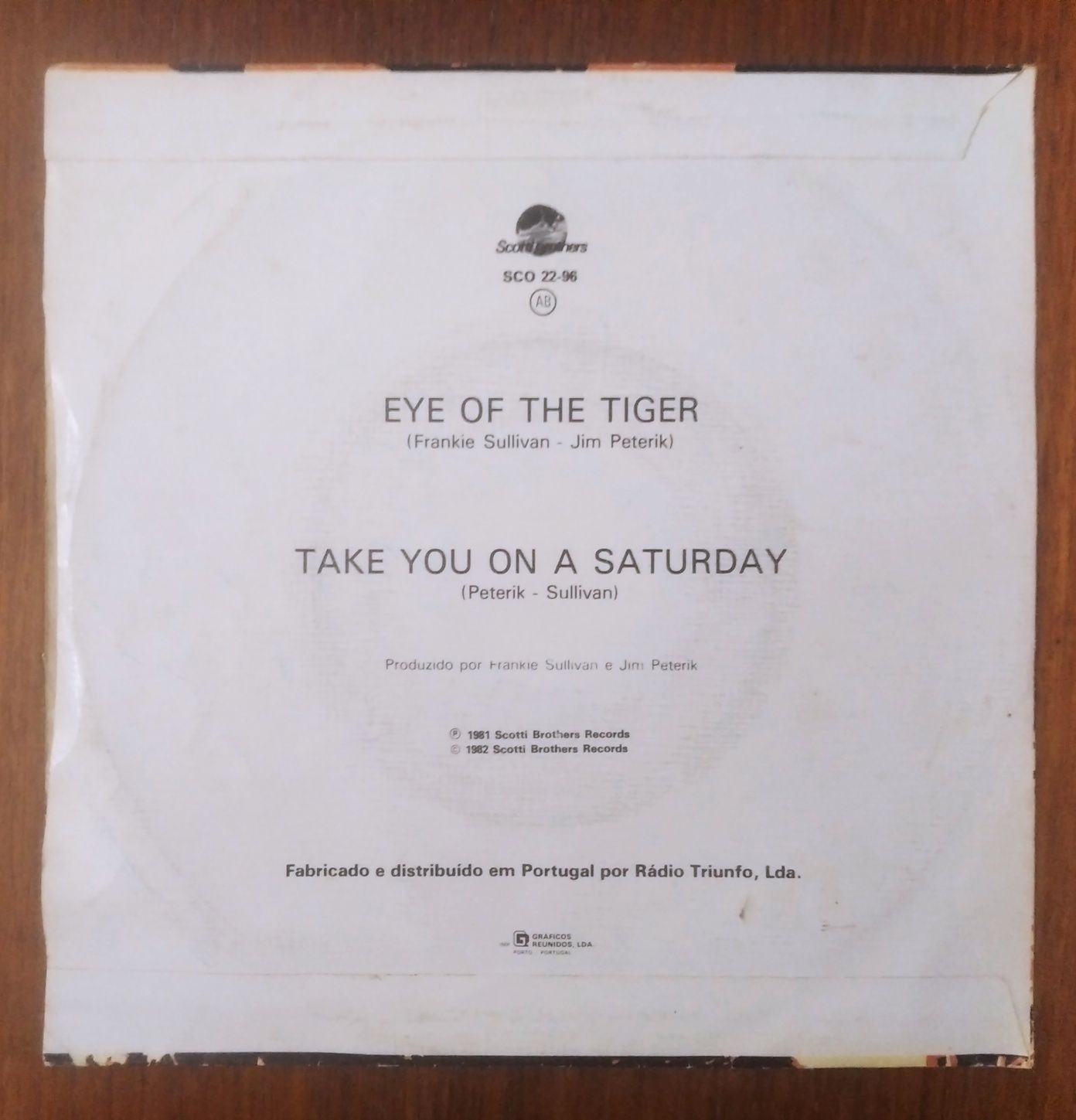 Survivor single em vinil "Eye of the tiger "