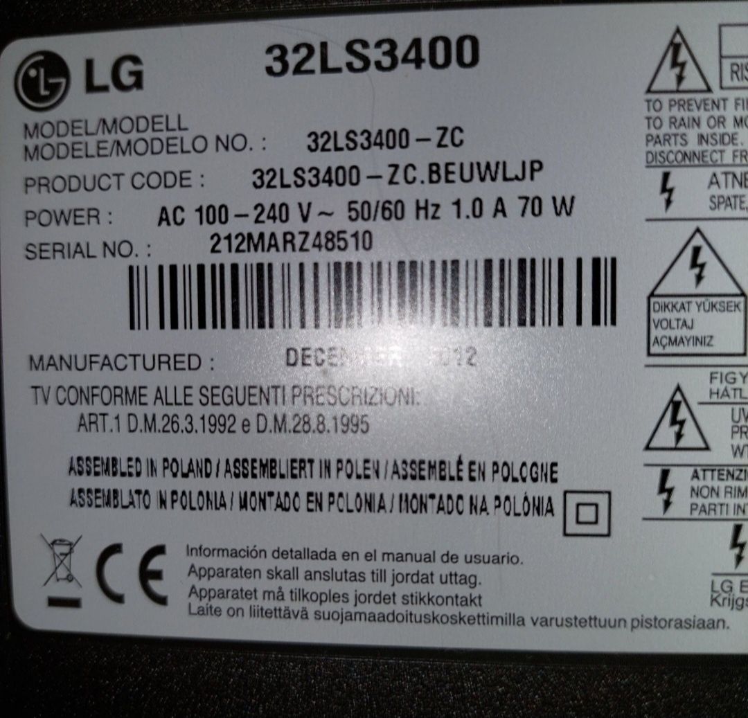 TV LG de 32 polgadas[81 cm]