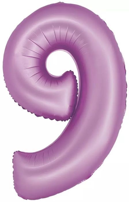 Balon foliowy. Cyfra 9, lawendowy (76 cm). Godan