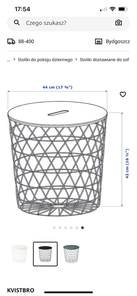 Stolik Ikea z miejscem do przechowywania