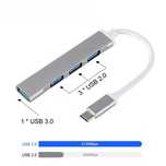 Type-C хаб-концентратор 4 USB сплиттер-разветвитель переходник-адаптер