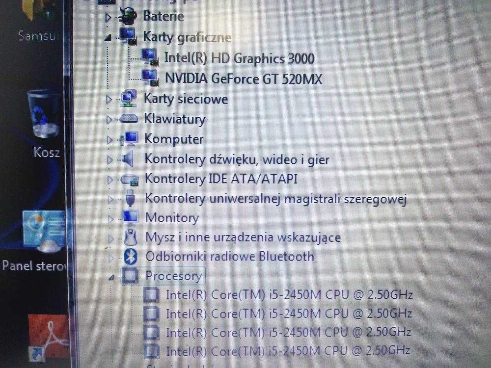 Laptop Do Gier Samsung 300E i5 8GB 500GB HDD 15,6 HD Nvidia Win7 FV