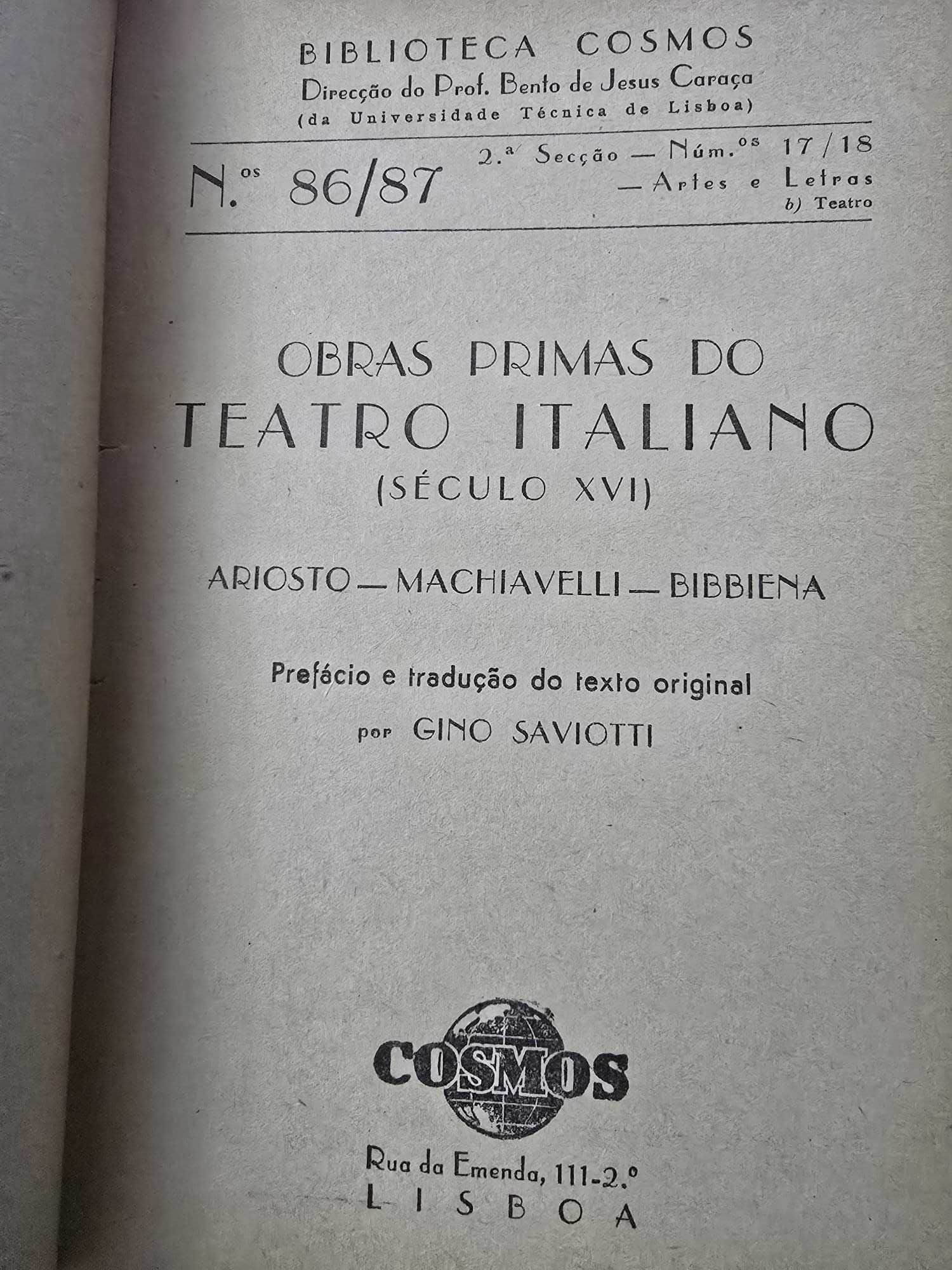 Obras-Primas do Teatro Italiano - 3 Vols.