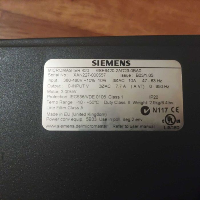 Частотний перетворювач (частотник) Siemens 420 3кВт 380в