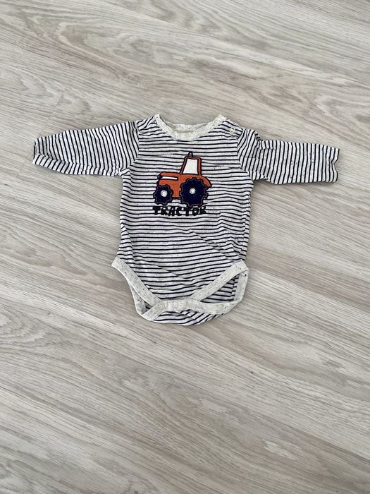 Body z długim rękawem niemowlęce 62 traktor cool club smyk w paski