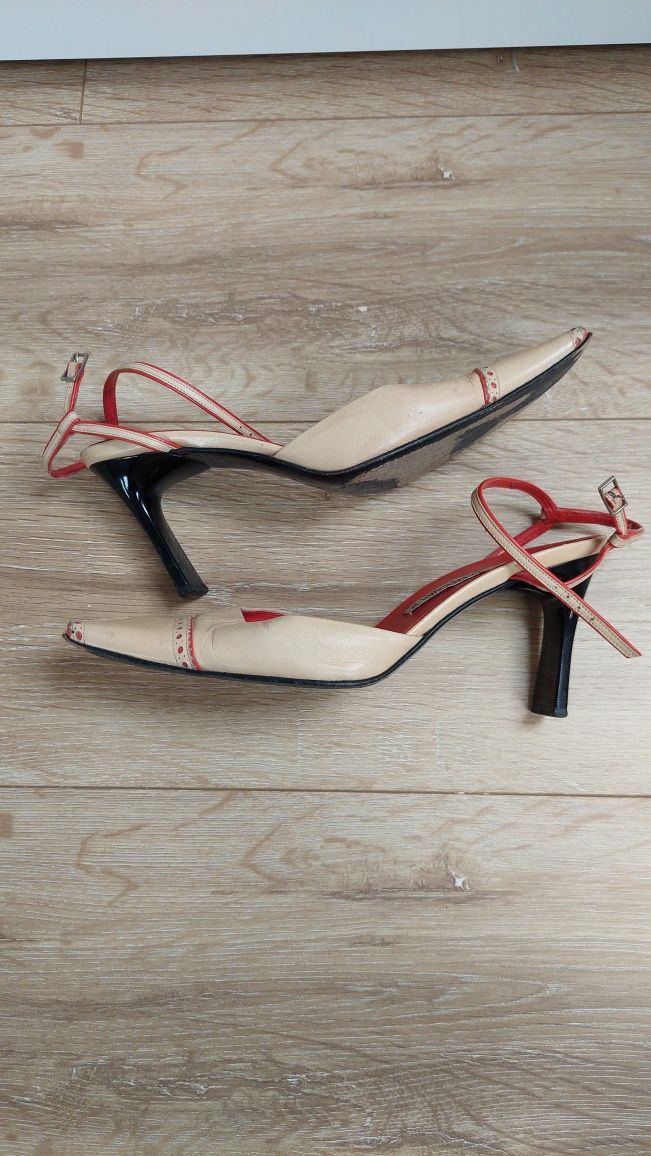 buty  damskie  skórzane  szpilki sandały,  czółenka r. 37.5