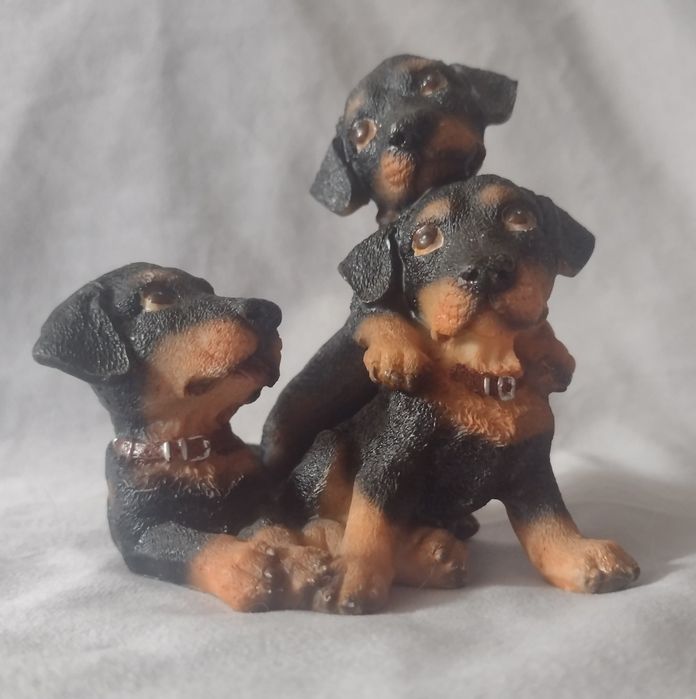 Trzy dobermany szczenięta