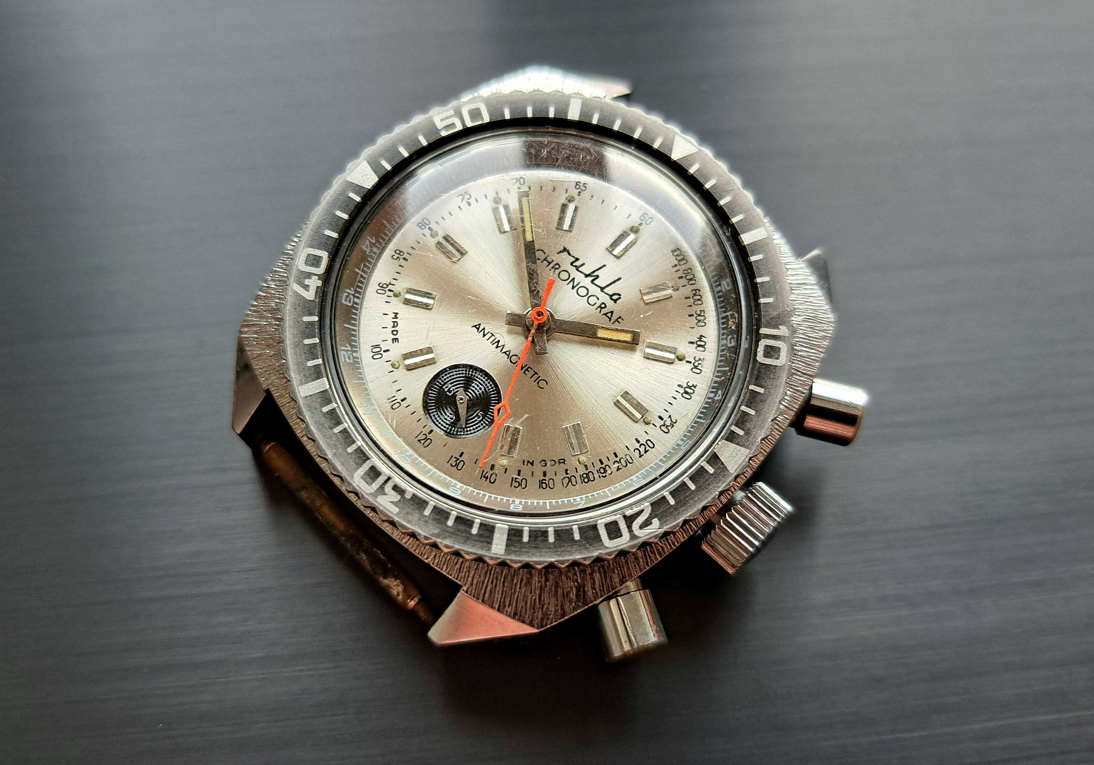 Ruhla Chronograf niemiecki zegarek vintage