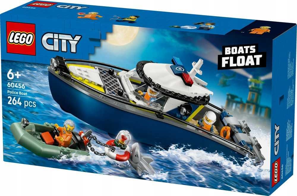 LEGO City 60456 Pościg łodzią policyjną - mega zestaw 264 el pływająca