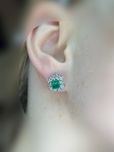 Шикарні сережки з смарагдами 2.20ct золото 585 сережки