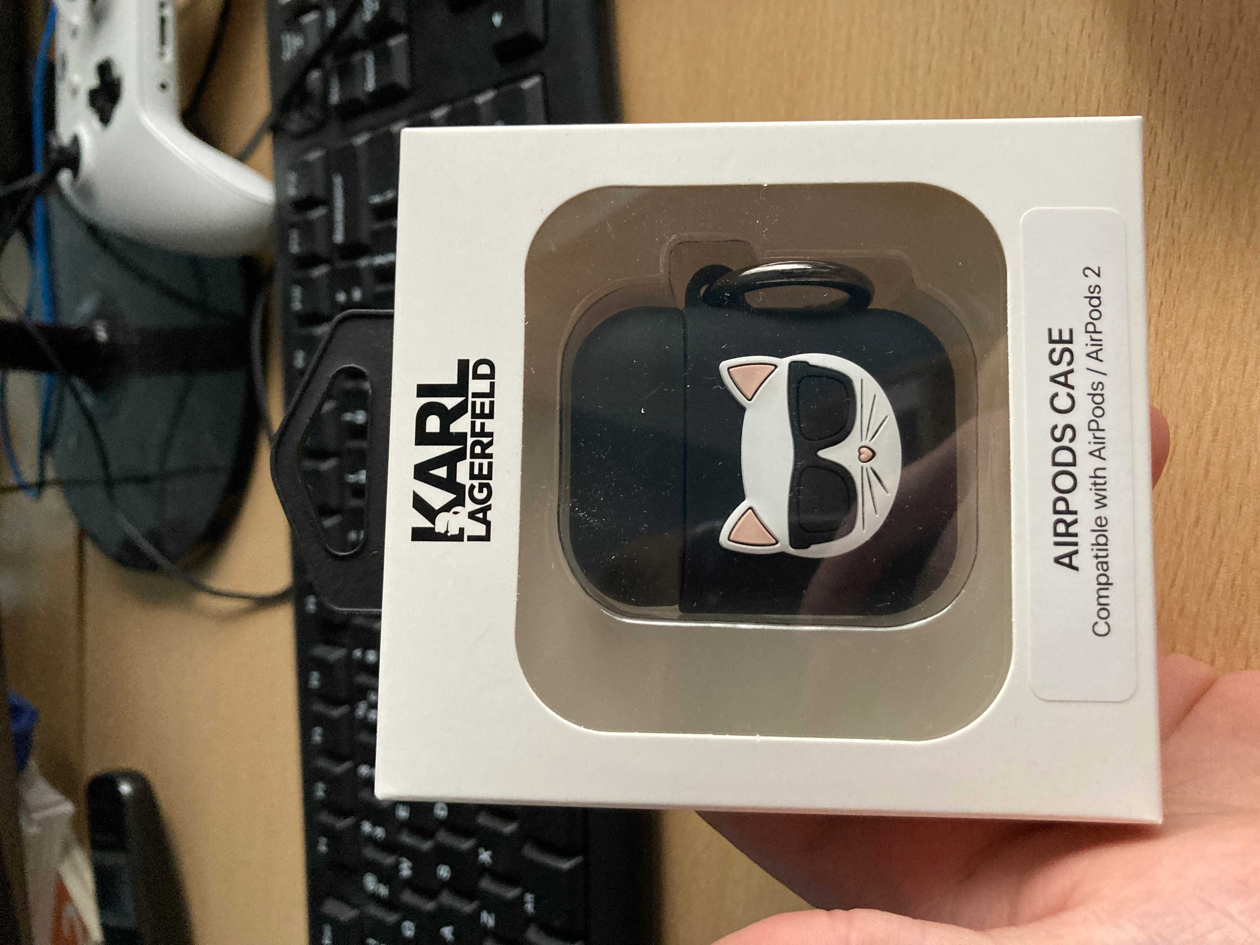 NOWE Słuchawki Apple air pods 2 + etui Karl lagerfeld